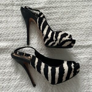 Gucci Animal Print, Ponyhair Peep Toe Heels